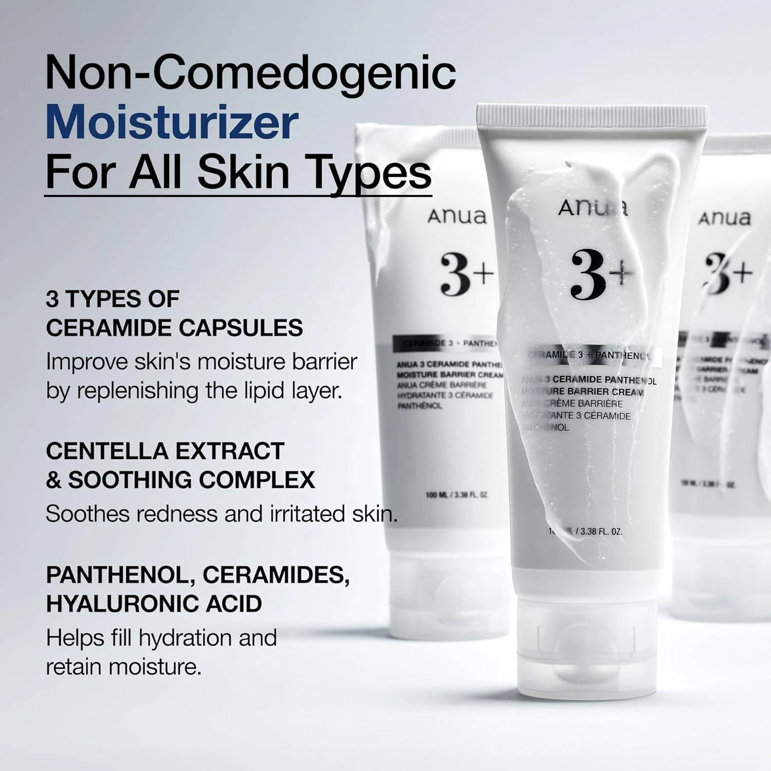 ANUA 3 Ceramide Panthenol Moisture Barrier Cream 100mL - Image 3