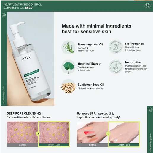 ANUA Heartleaf Pore Control Cleansing Oil Mild 200mL - Image 4