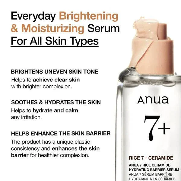 ANUA Rice 7 Ceramide Hydrating Barrier Serum 50mL - Image 3