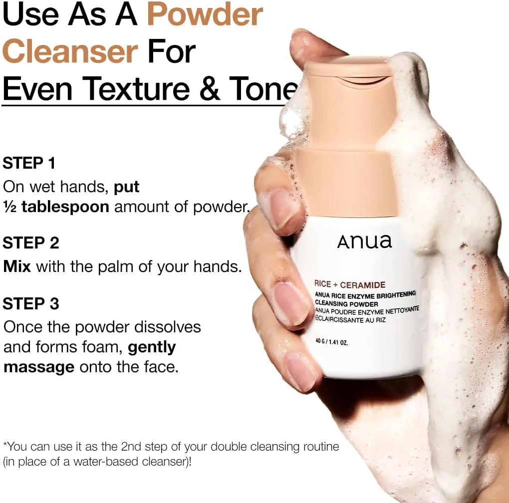 ANUA Rice Enzyme Brightening Cleansing Powder 40g - Image 6