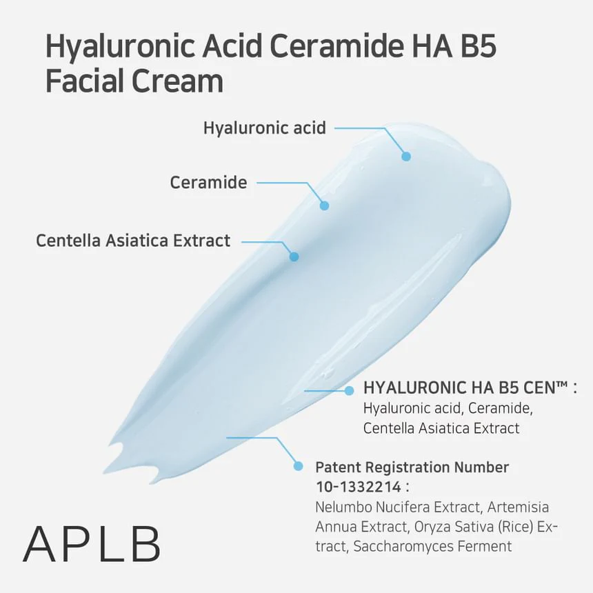 APLB Hyaluronic Acid Ceramide Ha B5 Facial Cream 55ML - Image 4