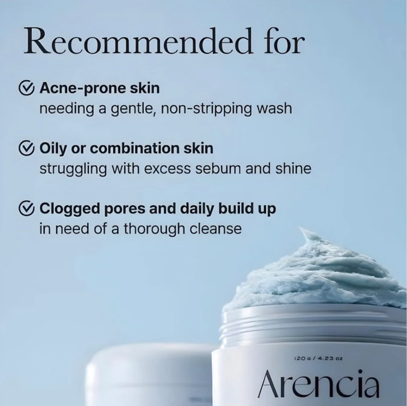 ARENCIA Fresh Blue Hyssop Rice Mochi Cleanser 120g - Image 9