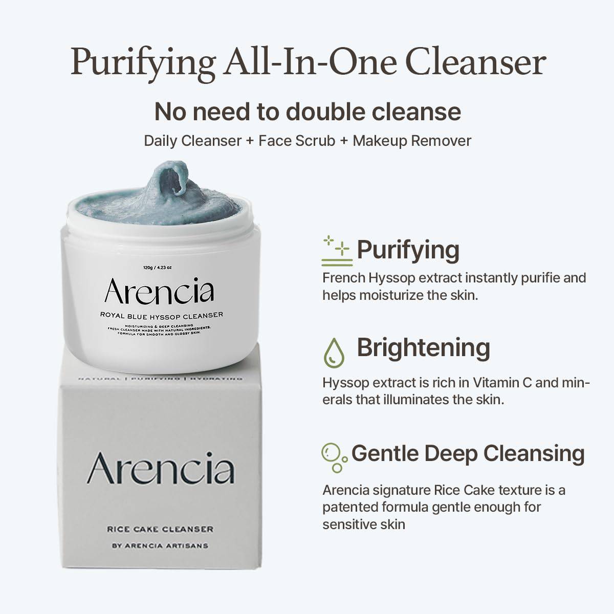 ARENCIA Royal Blue Hyssop Cleanser 120g - Image 5