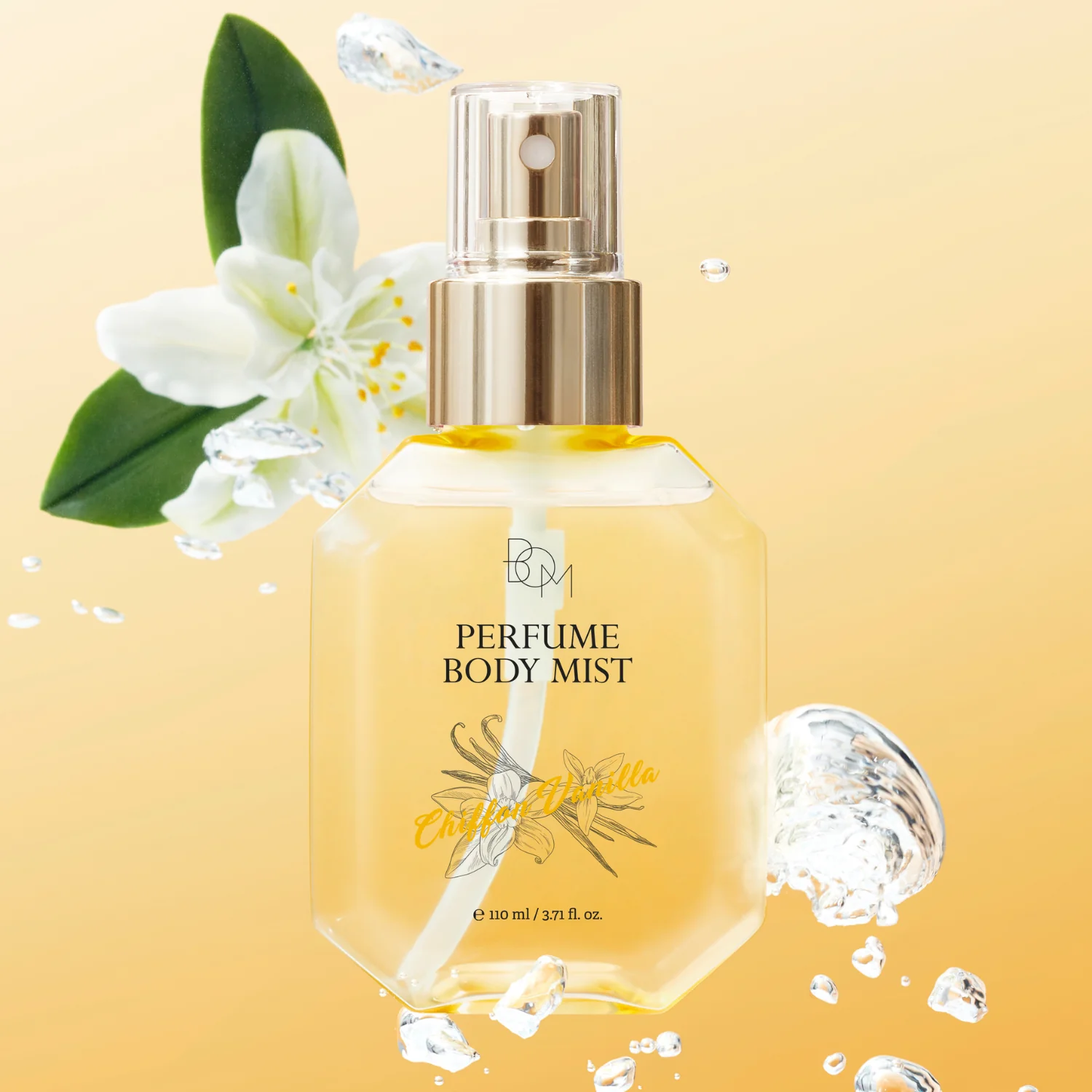 BOM Chiffon Vanilla Perfume Body Mist 110ml - Image 3