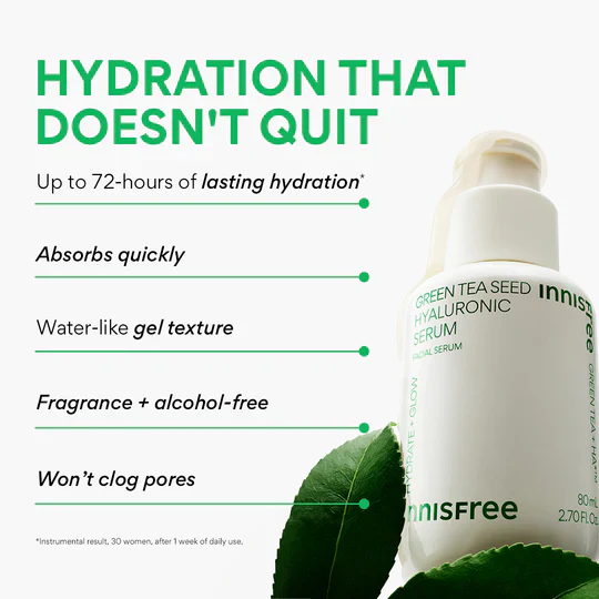 INNISFREE Green Tea Seed Hyaluronic Acid Serum 80mL - Image 6