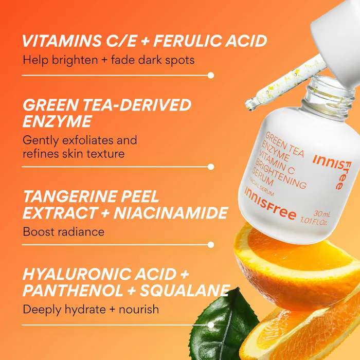 INNISFREE Vita C Green Tea Enzyme Brightening Serum 30mL - Image 4