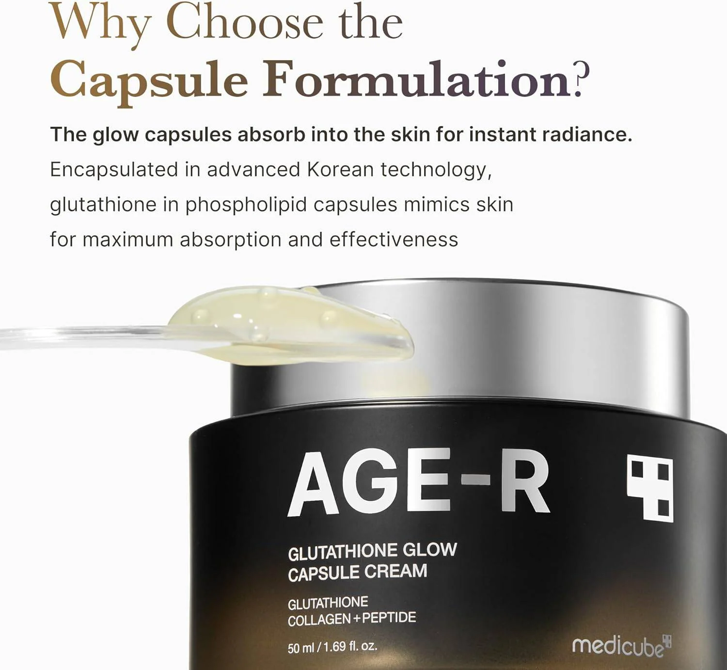 MEDICUBE Age-R Glutathione Glow Capsule Cream 50mL - Image 4