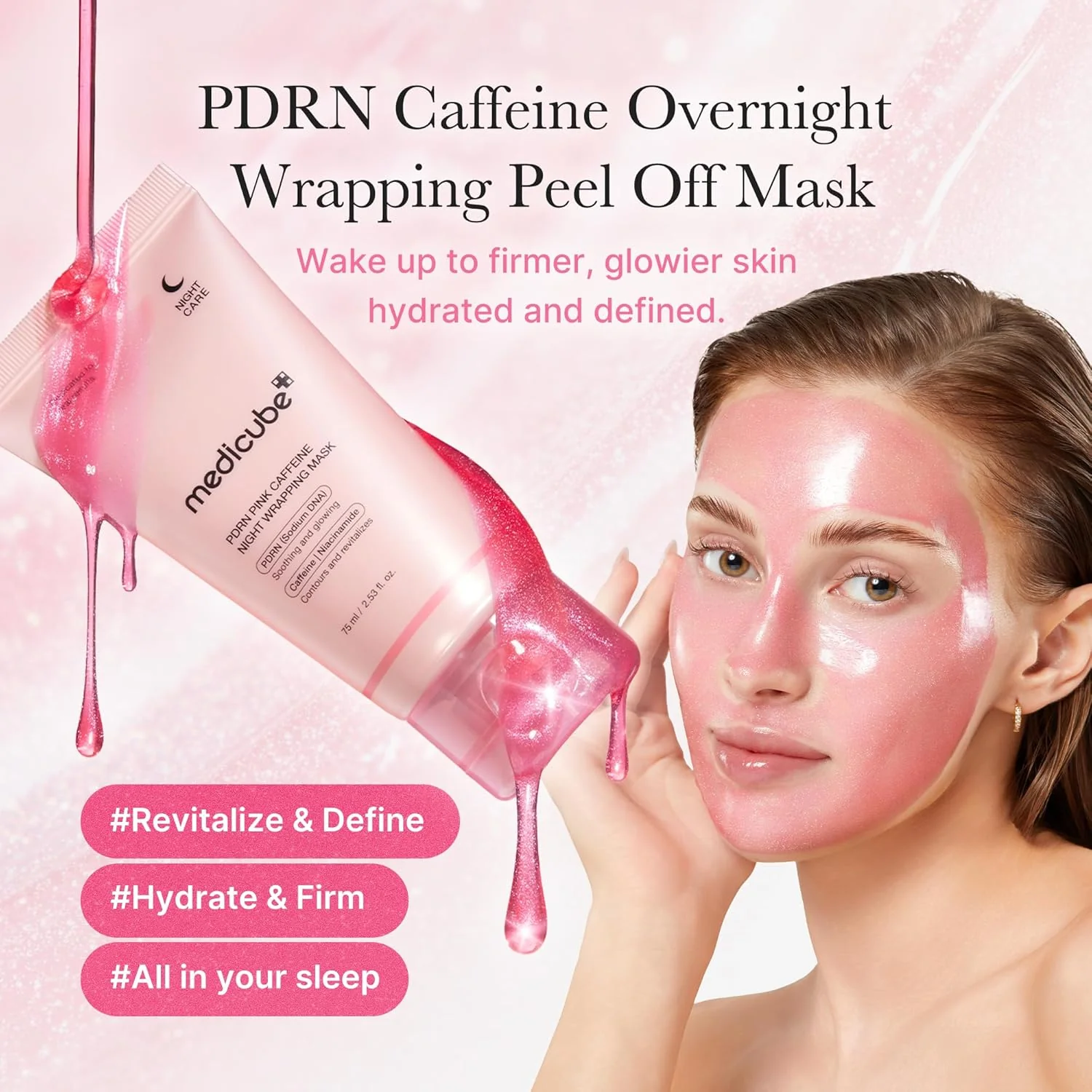 MEDICUBE PDRN Pink Caffeine Night Wrapping Mask - Image 3
