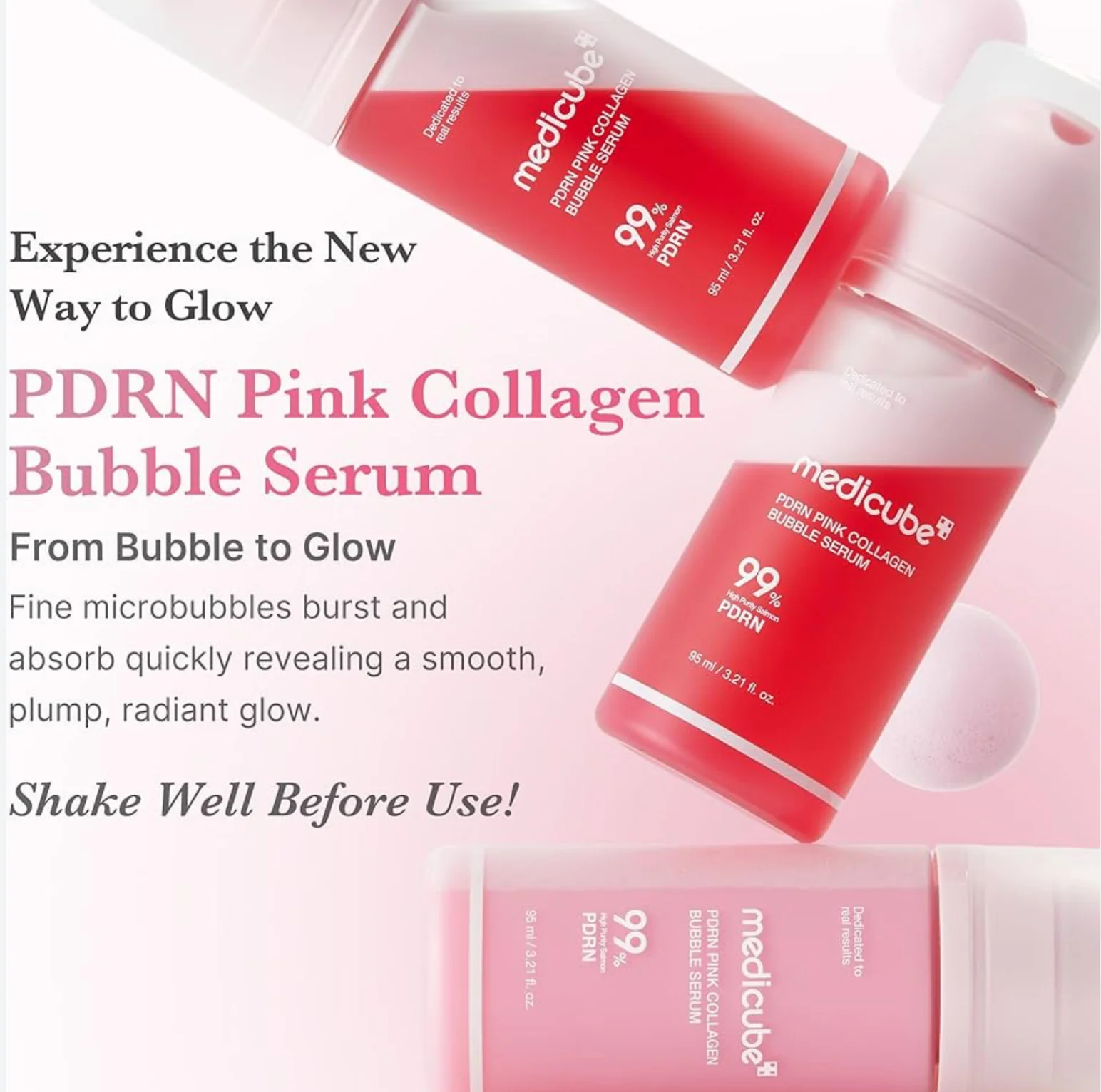MEDICUBE PDRN Pink Collagen Bubble Serum 95mL - Image 5