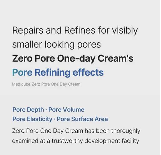 MEDICUBE Zero Pore One Day Cream 50mL - Image 9