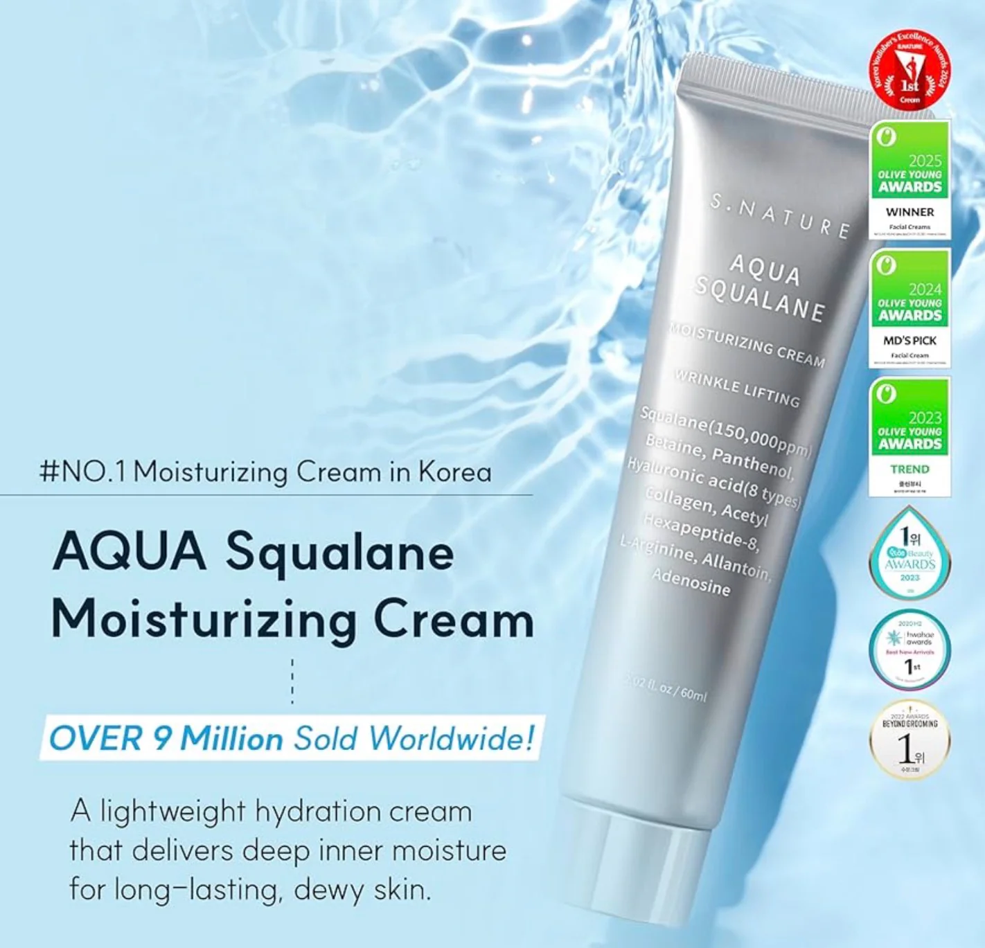 S.NATURE Aqua Squalane Moisturizing Cream 60ml - Image 4