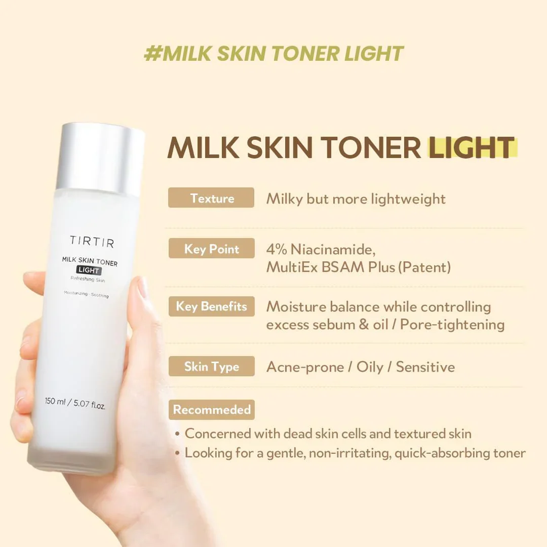 TIRTIR Milk Skin Toner Light 150mL | For Sensitive Skin - Image 3