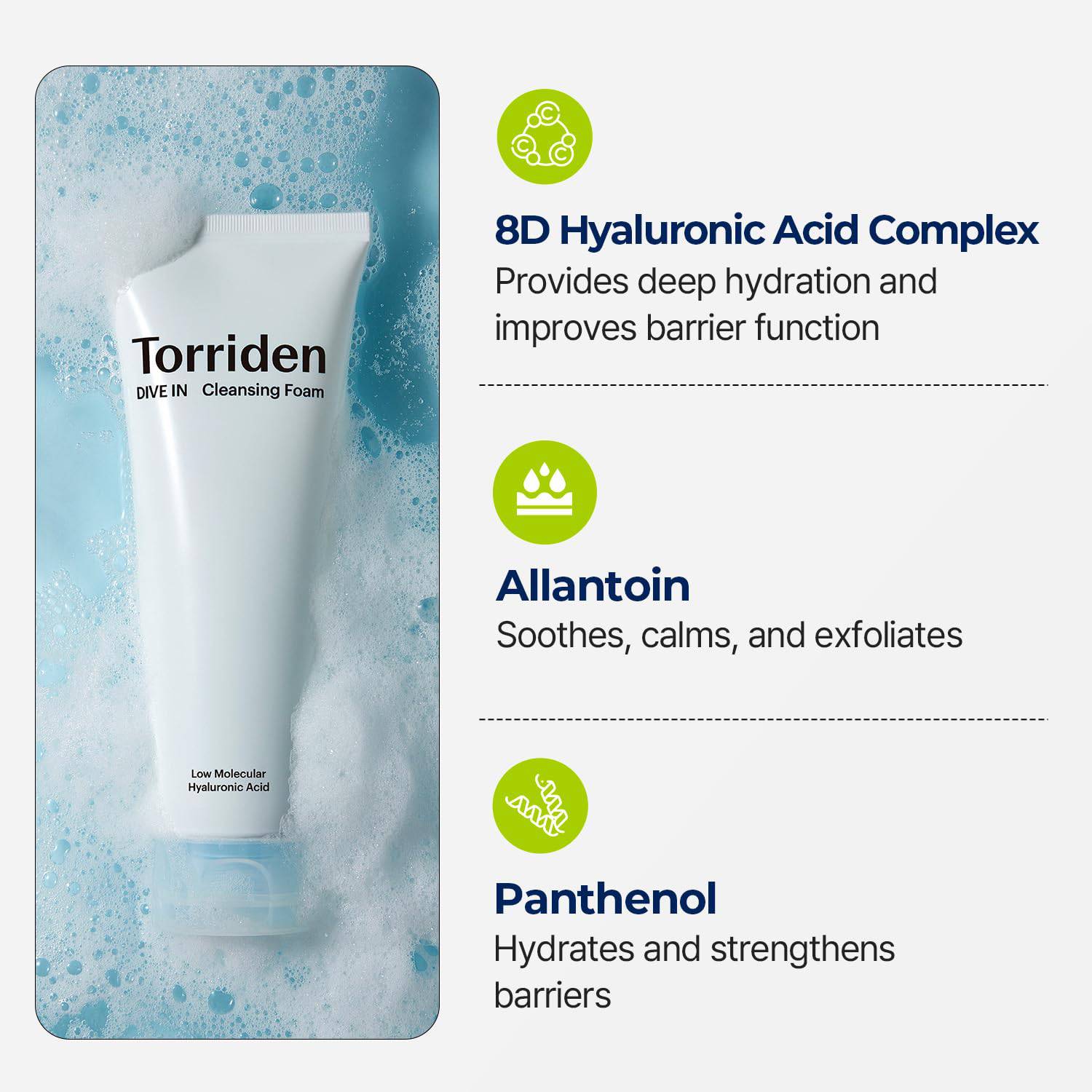 TORRIDEN Dive In Low Molecular Hyaluronic Acid Cleansing Foam - Image 4