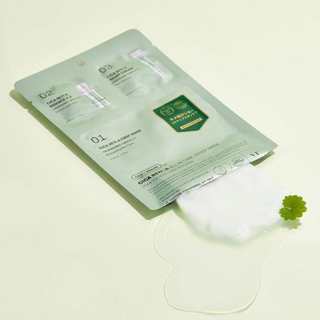 VT COSMETICS Cica Reti-A All-in-One 3-Step Mask - Image 3